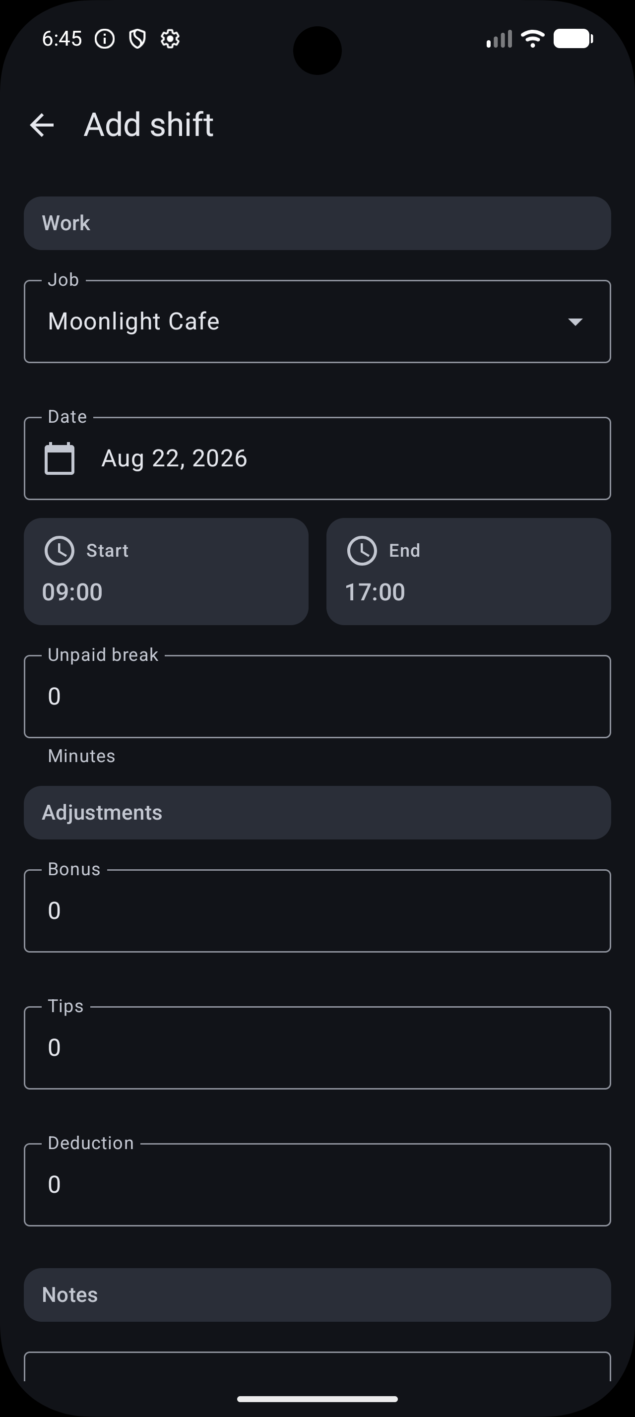Settings and privacy